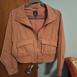 Wild Fable Full Zip Cropped Women's Jacket Size L Salmon Color